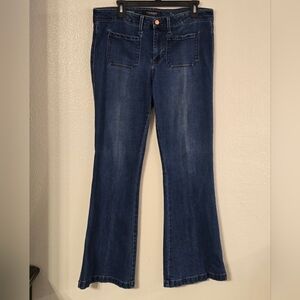 LIVERPOOL Patch Pocket Flare Leg Jeans Women's Size 12 / 31 Boho